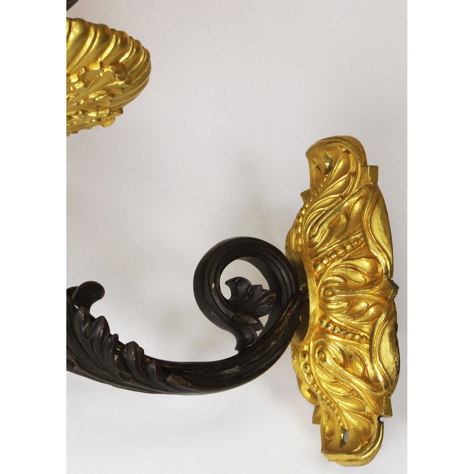 French 19th Century Neoclassical Empire Revival Style Bronze Wall Sconces, Pair For Sale 4