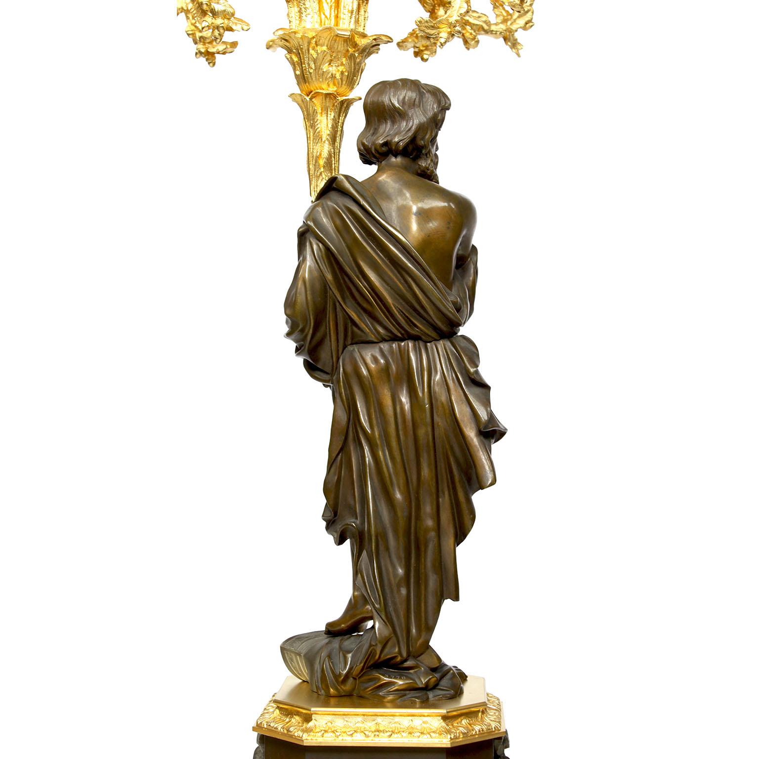 Coppia di candelabri figurativi francesi del XIX secolo in stile neoclassico di Henri Picard in vendita 5