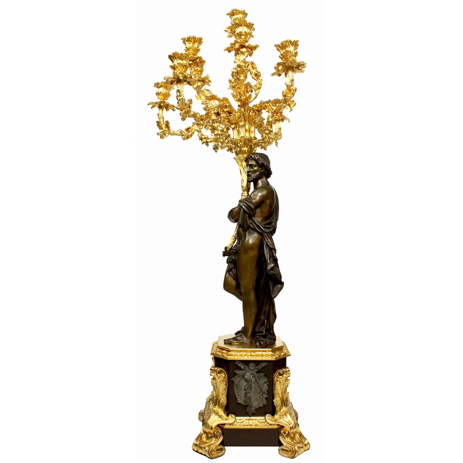 Pair French 19th Century Neoclassical Style Figural Candelabra by Henri Picard For Sale 1