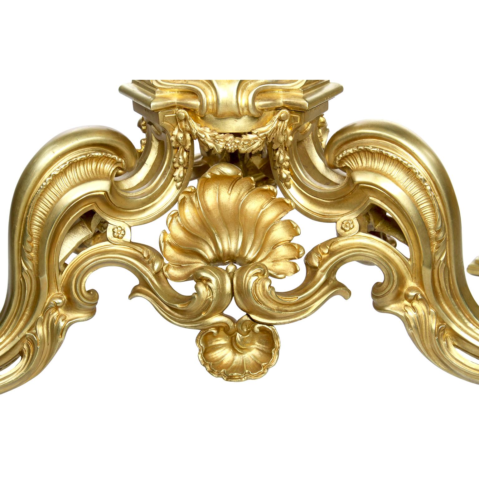 Paar französische Beistelltische aus Goldbronze und Malachit des 19. Jahrhunderts, Attr. F.E. Piat im Angebot 4