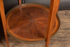 Pair French 19th Century Round Satinwood Tables with Bronze Mounts