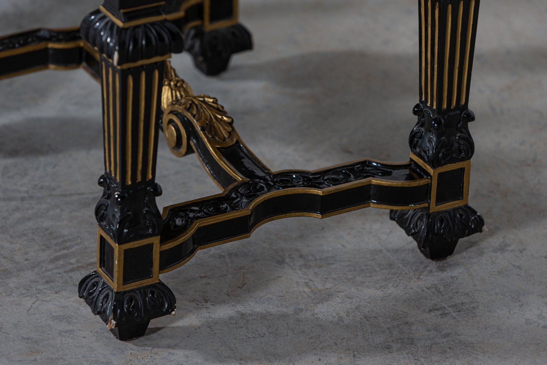 Pareja de taburetes franceses del s. XIX de terciopelo ebonizado y dorado en Bueno estado para la venta en Staffordshire, GB
