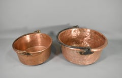 Pair French Antique Copper Cauldrons