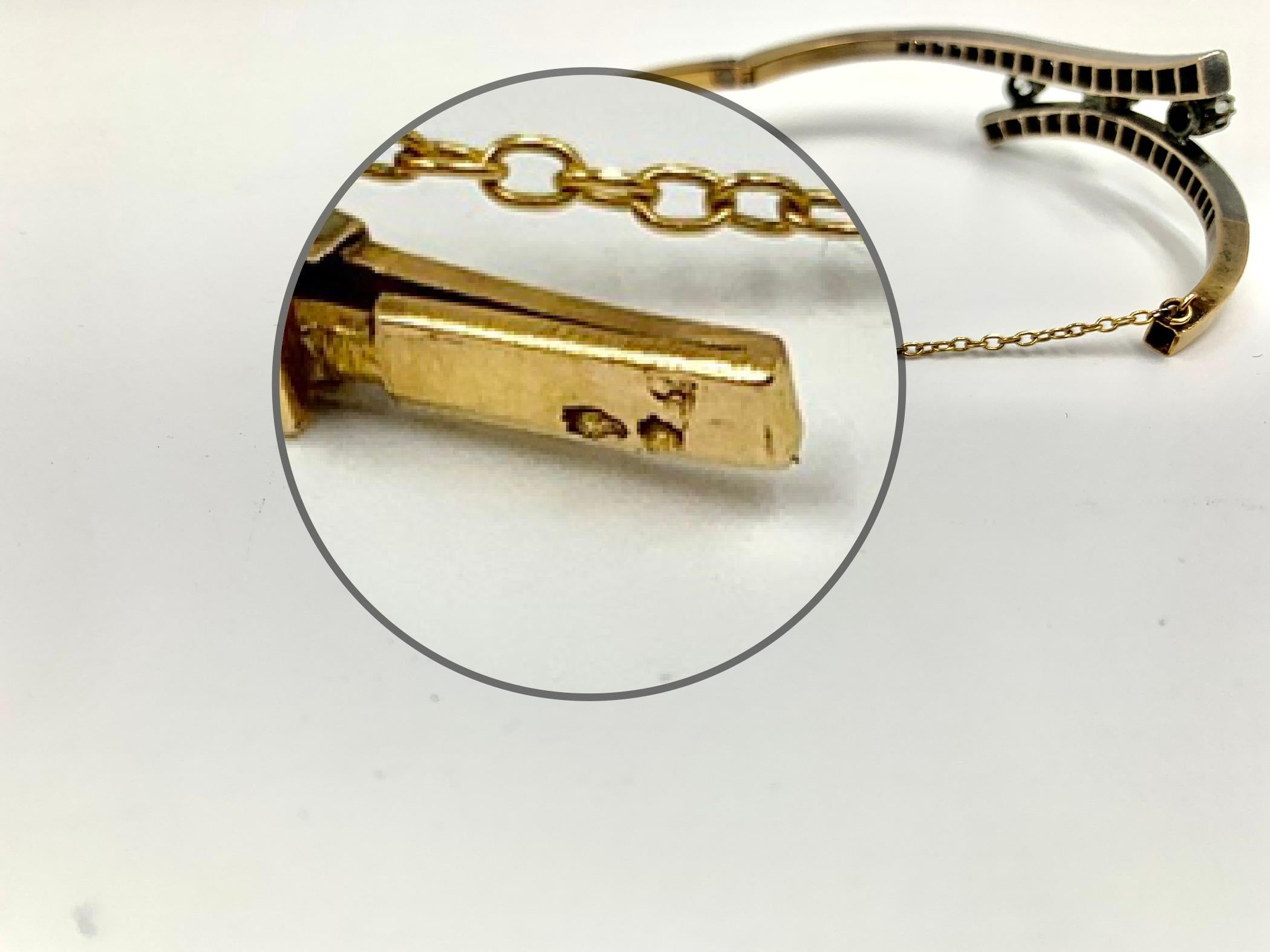 Paar französische antike Diamantarmbänder im Rosenschliff aus 18 Karat Gold, frühe Marcus & Co.  im Angebot 11