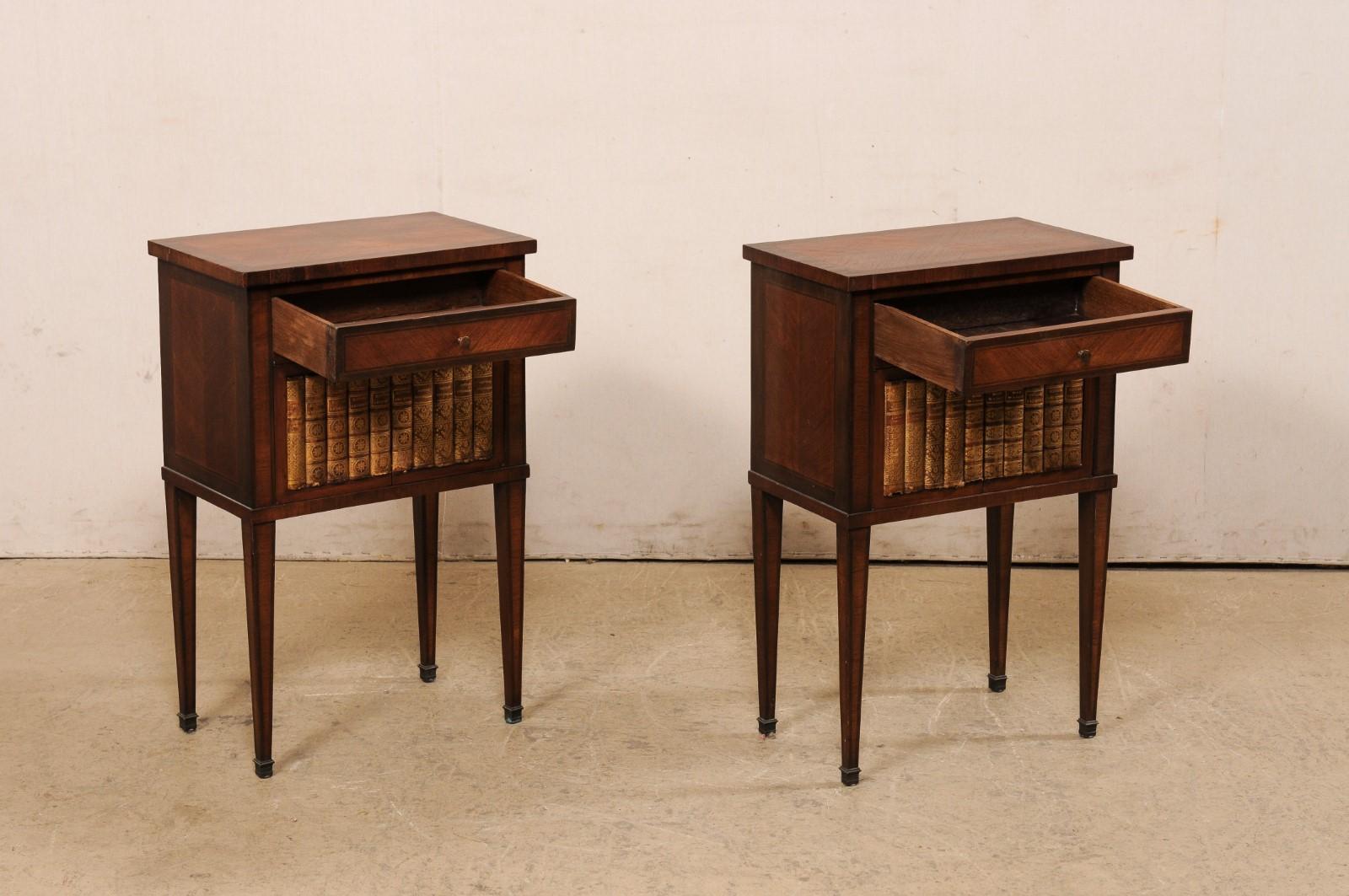 20th Century Pair French Antique Side Chests w/ 