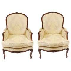 Paire de fauteuils de salon français anciens avec assise, 1930