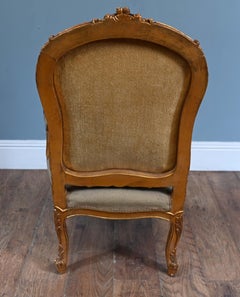 Pair French Armchairs Louis XV Gilt Fauteuil Needlepoint