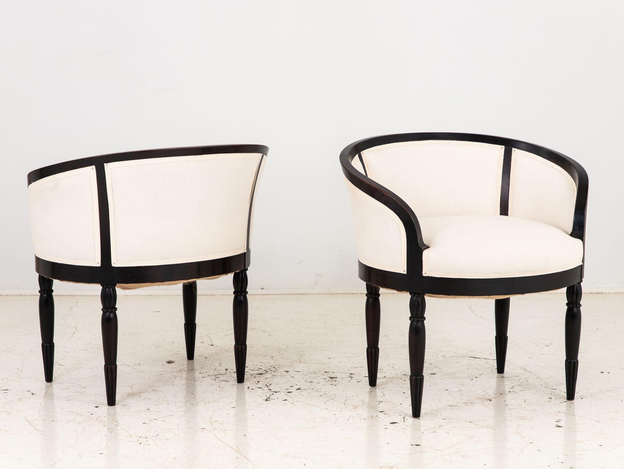 Mid-20th Century Pair French Art Deco Chairs, 1930s For Sale