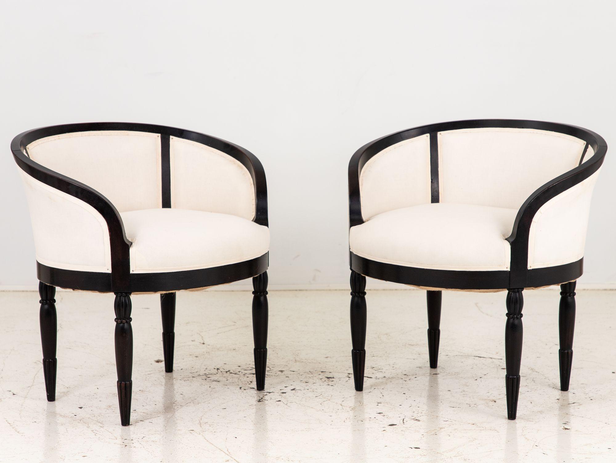 Pair French Art Deco Chairs, 1930s For Sale 1