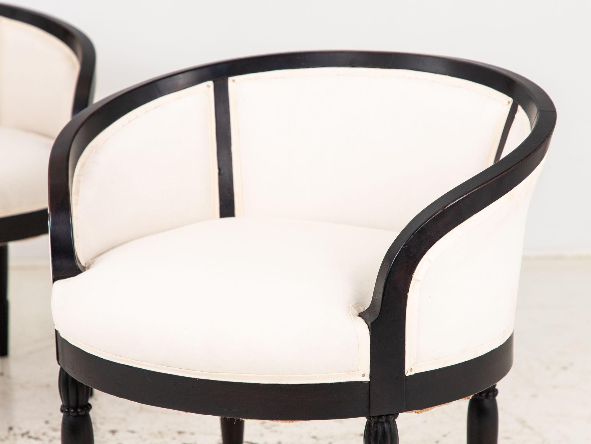 Pair French Art Deco Chairs, 1930s For Sale 3