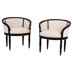 Vintage Pair French Art Deco Chairs, 1930s