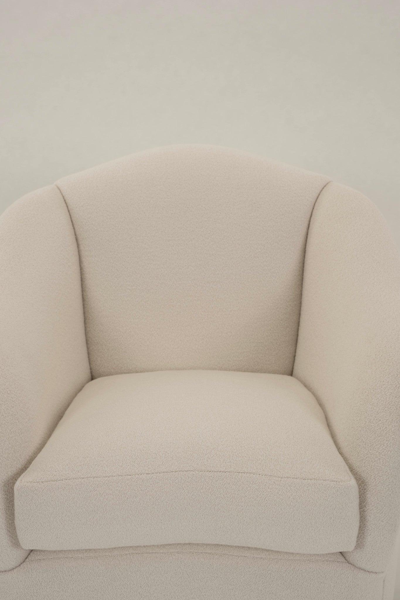 Pair French Art Deco Holland & Sherry Wool Boucle Lounge Chairs 5