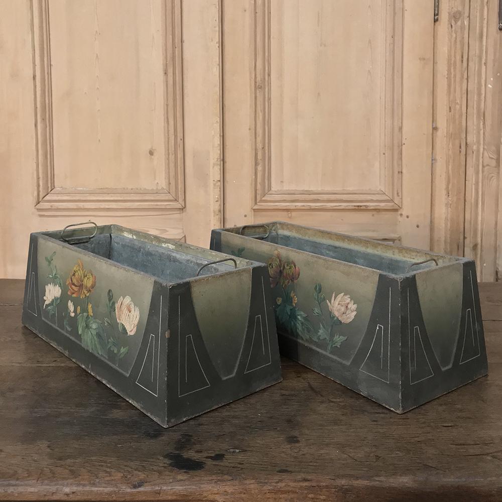 Pair of French Art Deco Painted Jardinières / Planter Boxes 3