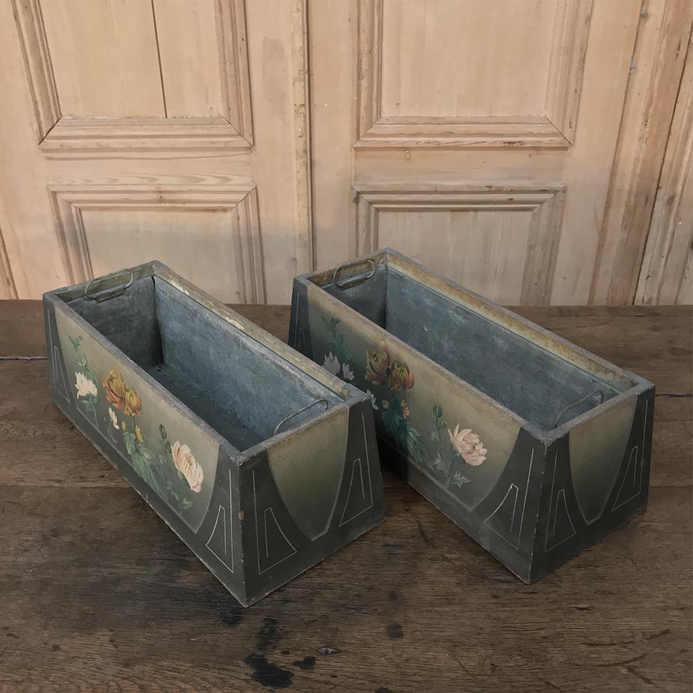 Pair of French Art Deco Painted Jardinières / Planter Boxes 4