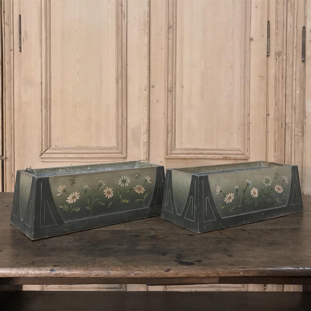 Pair of French Art Deco Painted Jardinières / Planter Boxes 5
