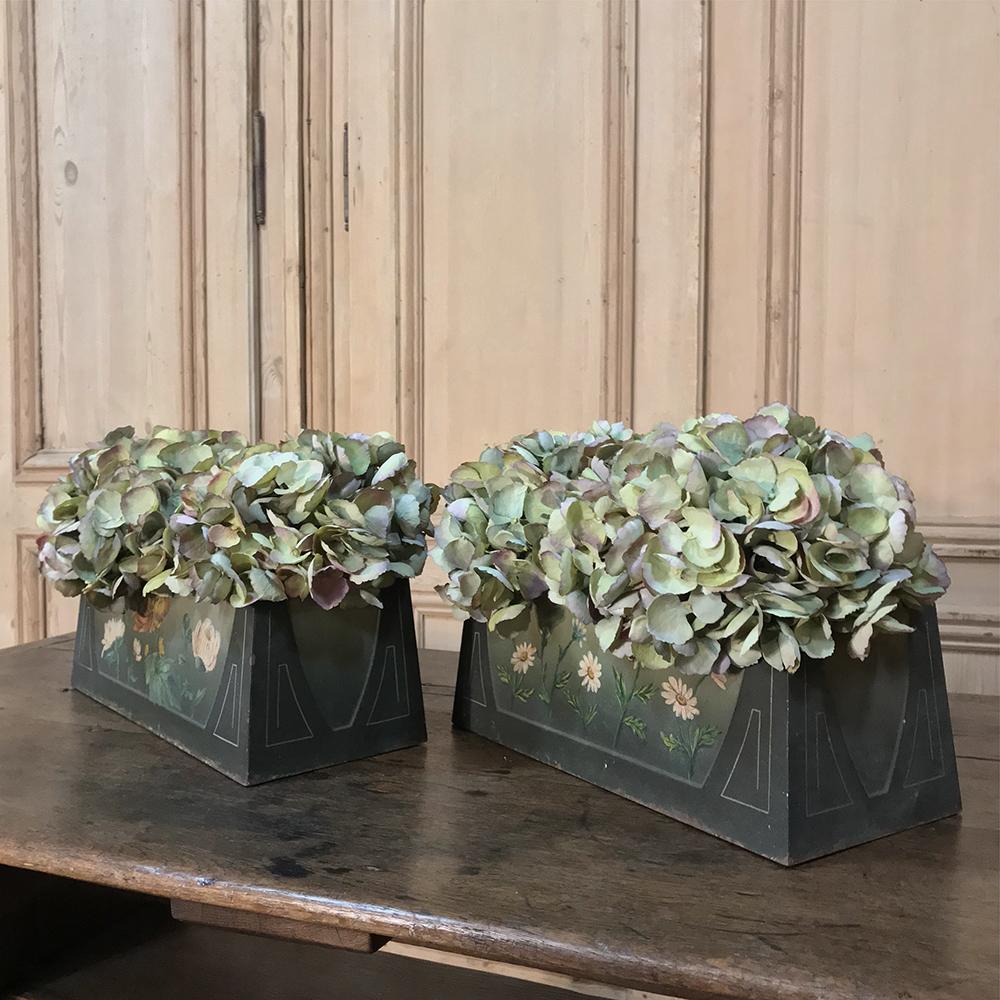 Pair of French Art Deco Painted Jardinières / Planter Boxes In Good Condition In Dallas, TX