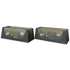 Pair of French Art Deco Painted Jardinières / Planter Boxes