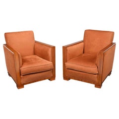 Pair French Art Deco Period, Rosewood, Armchairs 