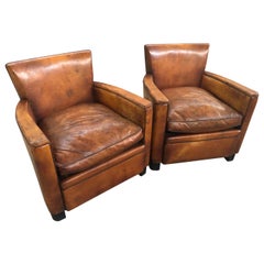 Pair of French Art Deco Style Club Chairs
