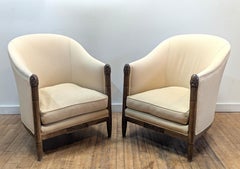 Pair French Art Deco Tub Club Chairs
