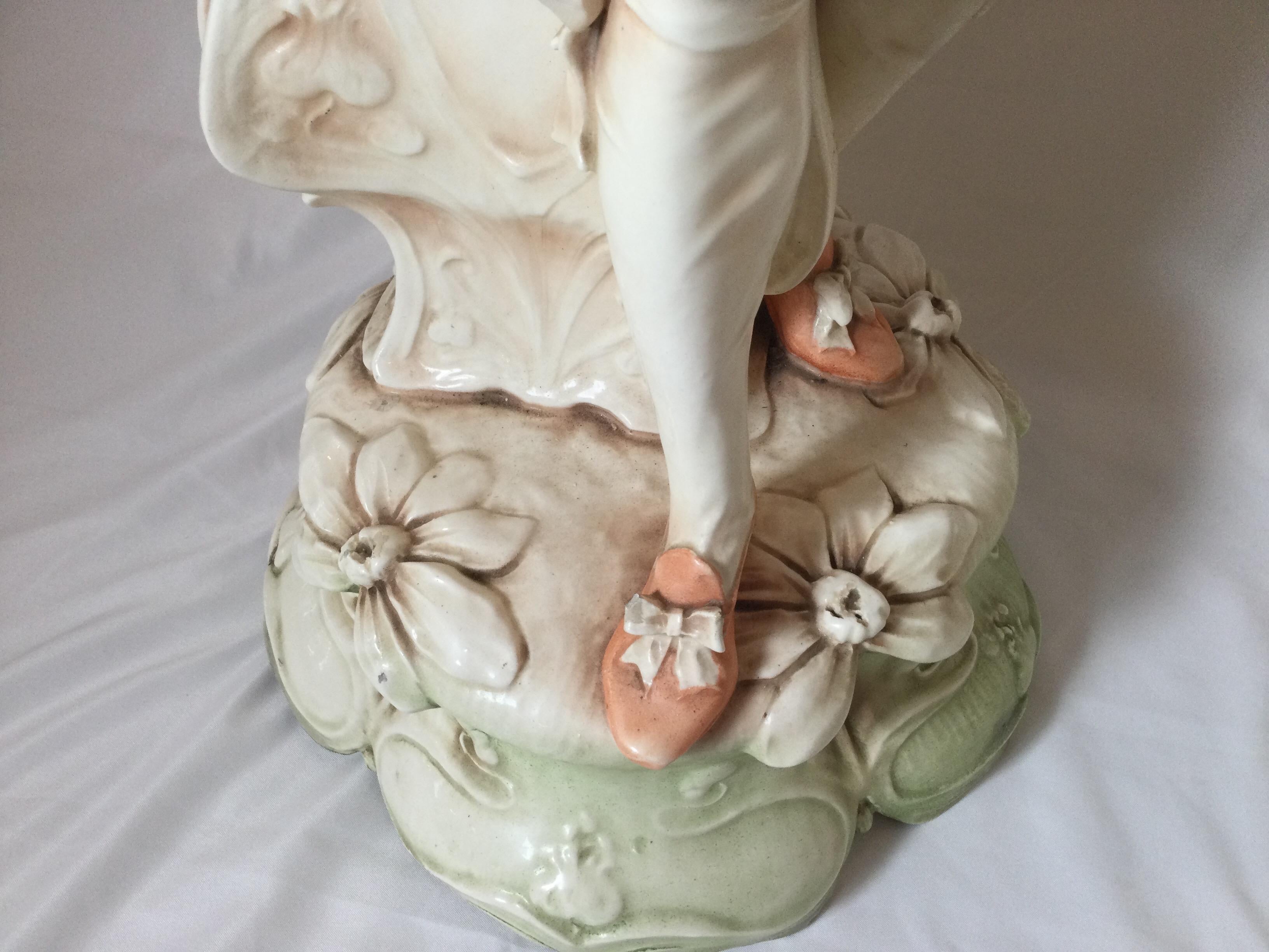 Pair of French Art Nouveau Porcelain Large Figural Vases 10