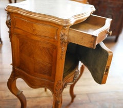 Pair French Bedside Chests Kingwood Nightstands 1910