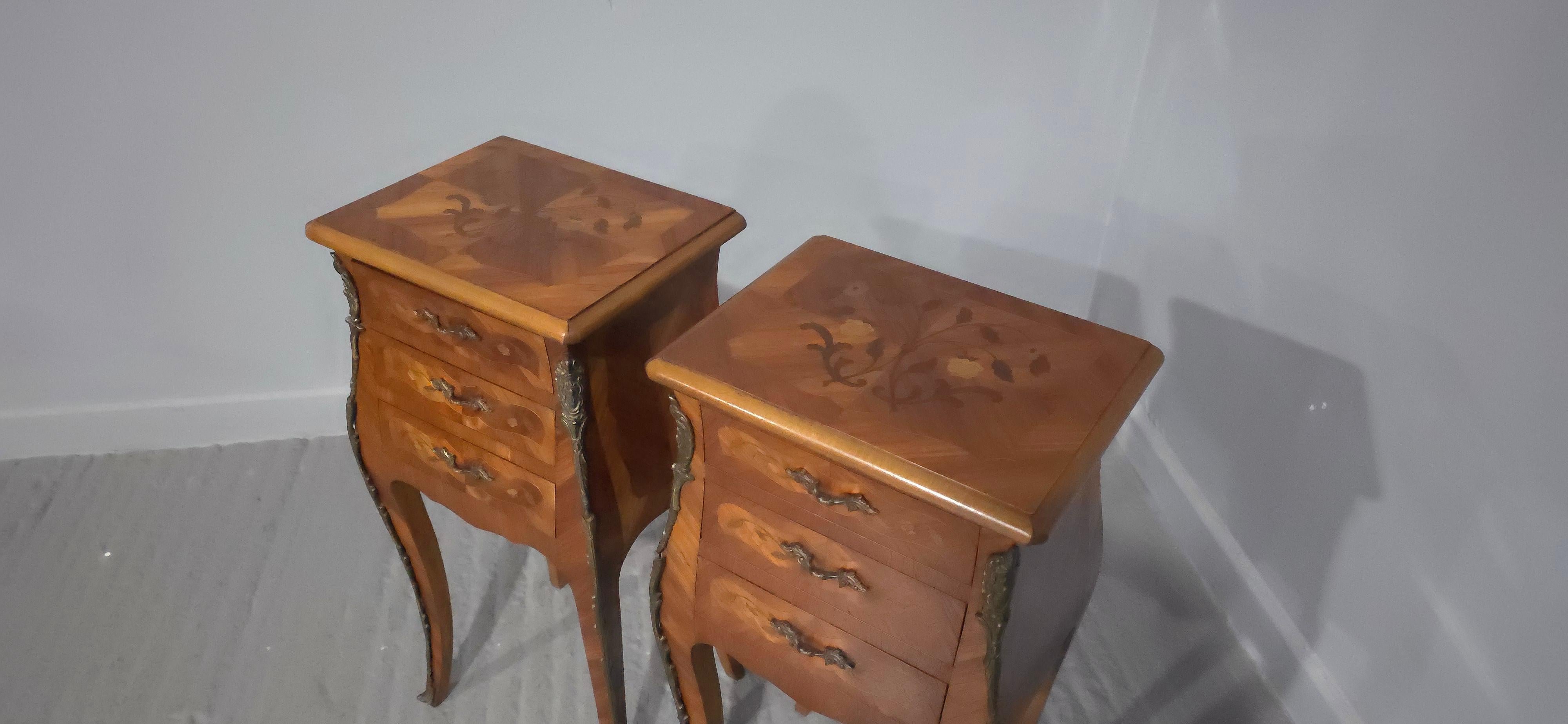 Paire de commodes lampes de chevet françaises en vente 1