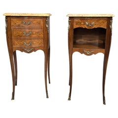 Antique Pair French Bedside Lamp Tables
