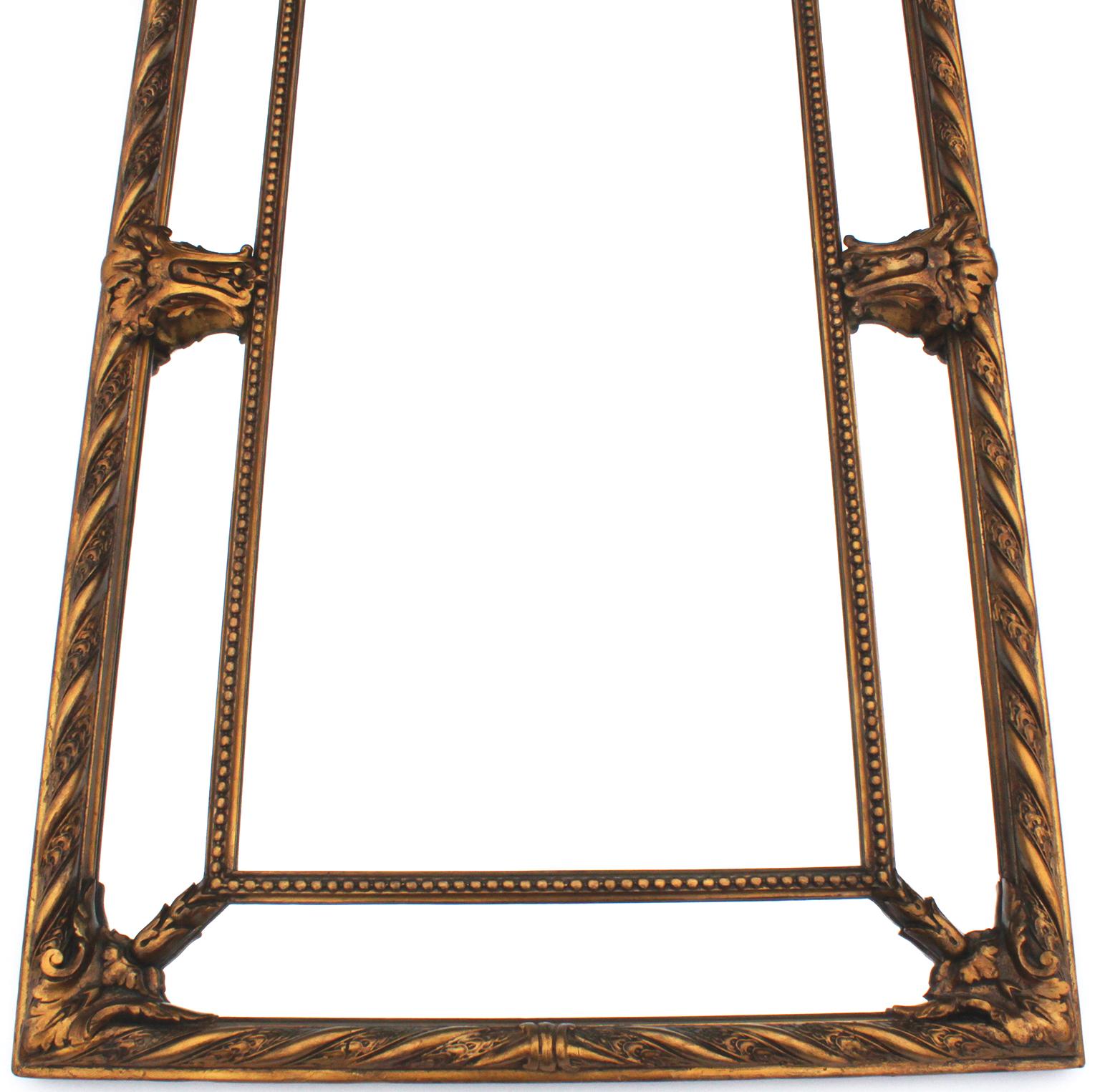 Paar französische Belle Epoque Louis XV Stil Giltholz & Gesso geschnitzt Trumeau Spiegel  (Vergoldet) im Angebot