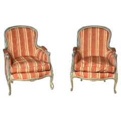 Pair French Bergere Arm Chairs