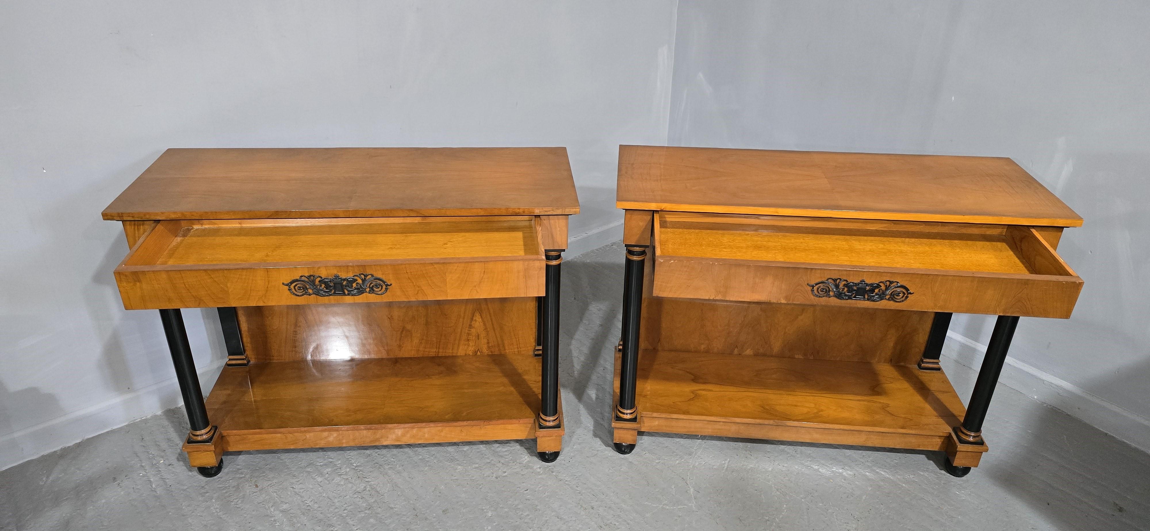 Pareja de Consolas Francesas de Abedul en venta 6