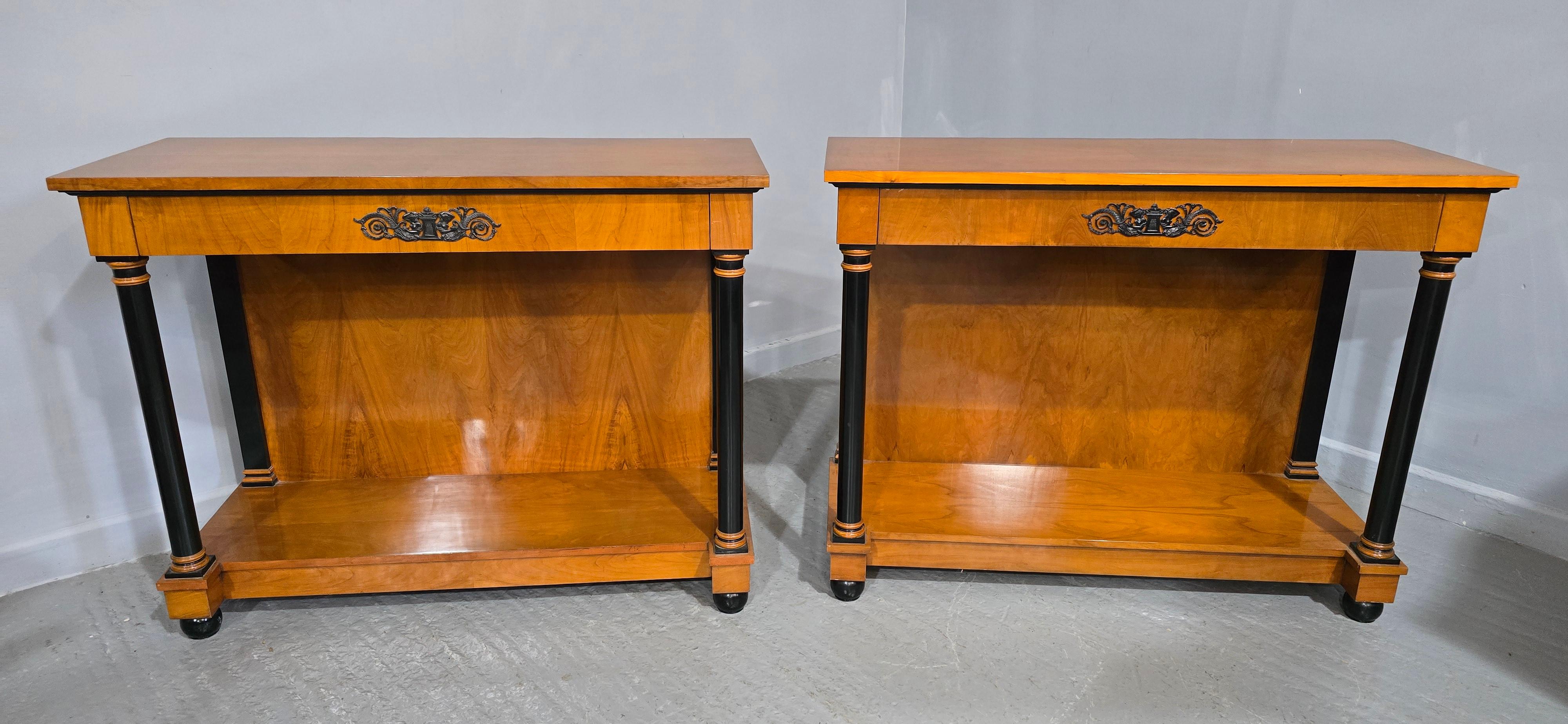 Pareja de Consolas Francesas de Abedul en venta 8