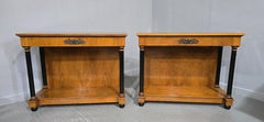 Pair French Birch Console Tables