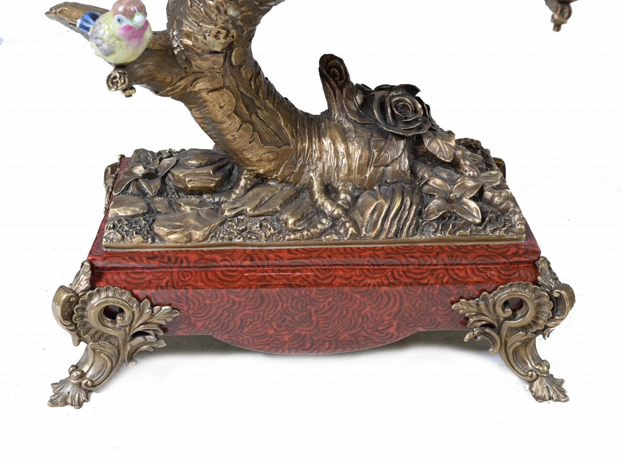 Paar französische Vogelmarken-Parrots aus Goldbronze-Porzellan mit Ormolu-Porzellan im Angebot 1