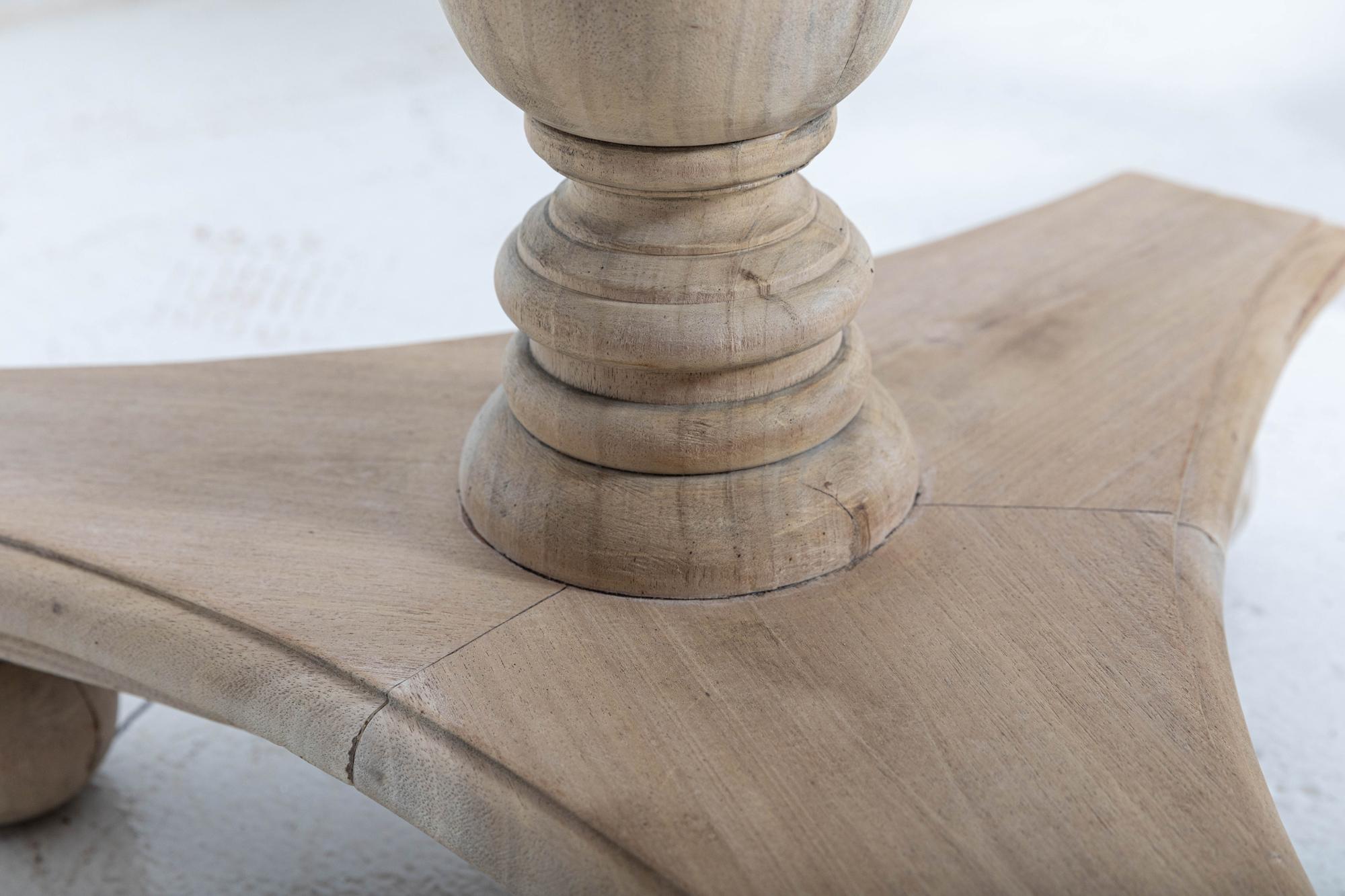 Pair French Bleached Fruitwood Side Tables 5