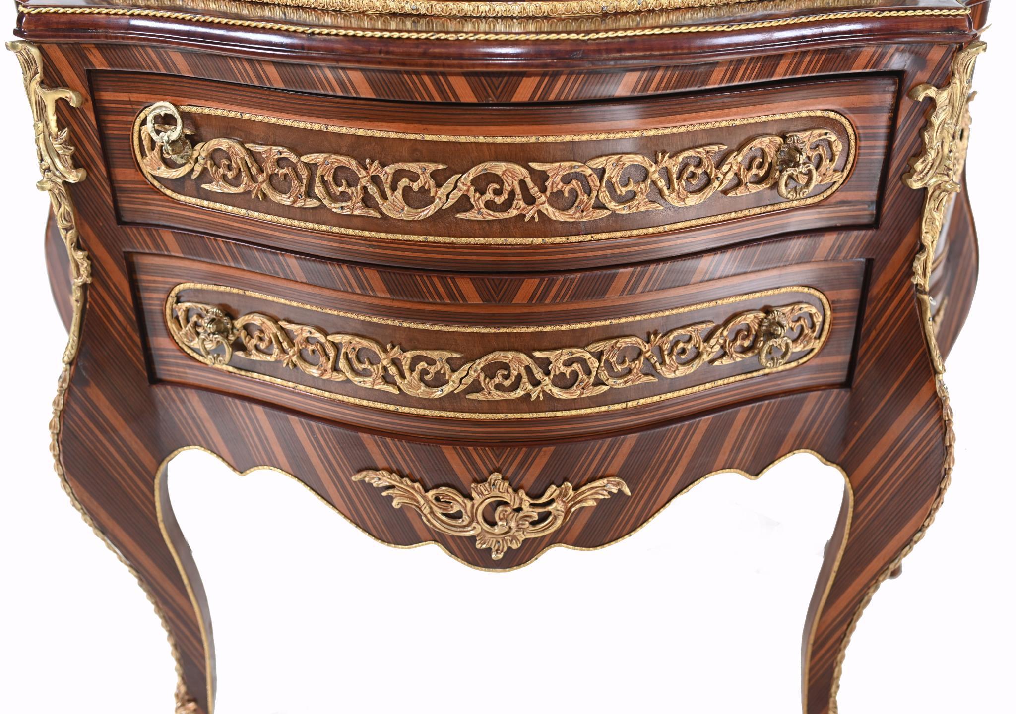 Pair French Bombe Commodes Napoleon II Chest Drawers For Sale 2