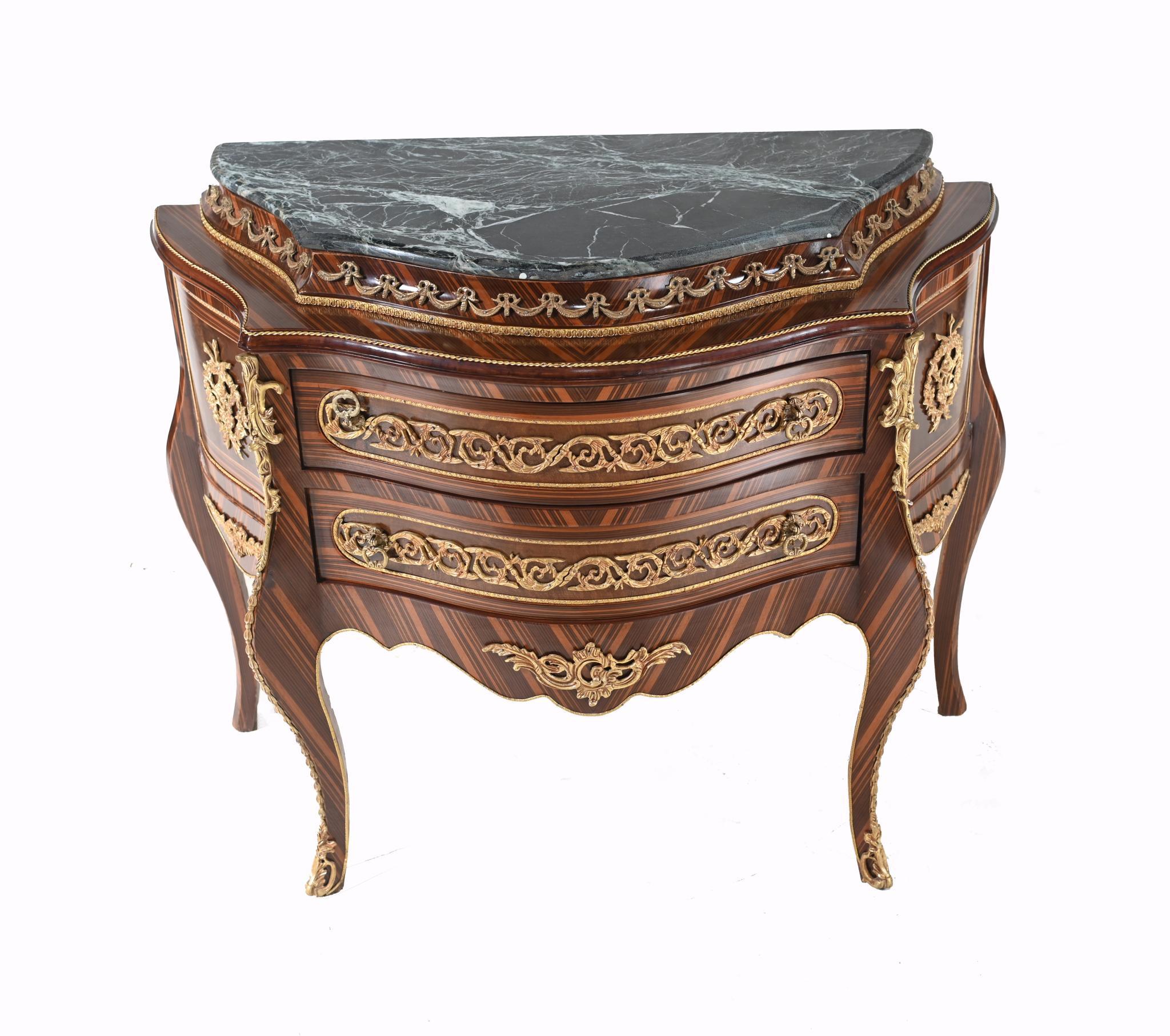 Pair French Bombe Commodes Napoleon II Chest Drawers For Sale 3