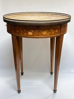 Pair French Bouillotte Games / End Tables With Breche d'Alep Marble Tops