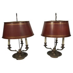 Pair French Bouillotte Table Lamps Louis XVI Revival