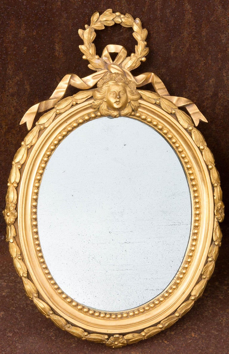 Pair French Brass Neoclassical Mirrors For Sale at 1stdibs