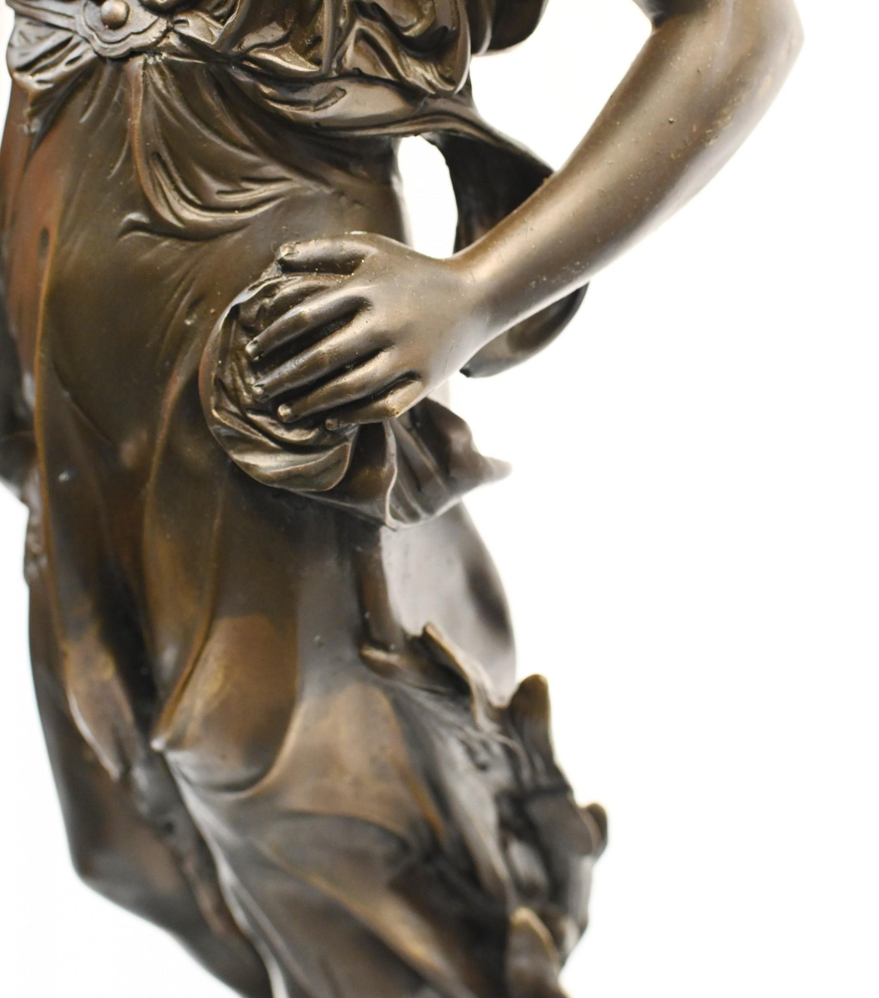 Paar Französisch Bronze Kandelaber - Signiert Gregoire Torcheres 3 ft im Angebot 7