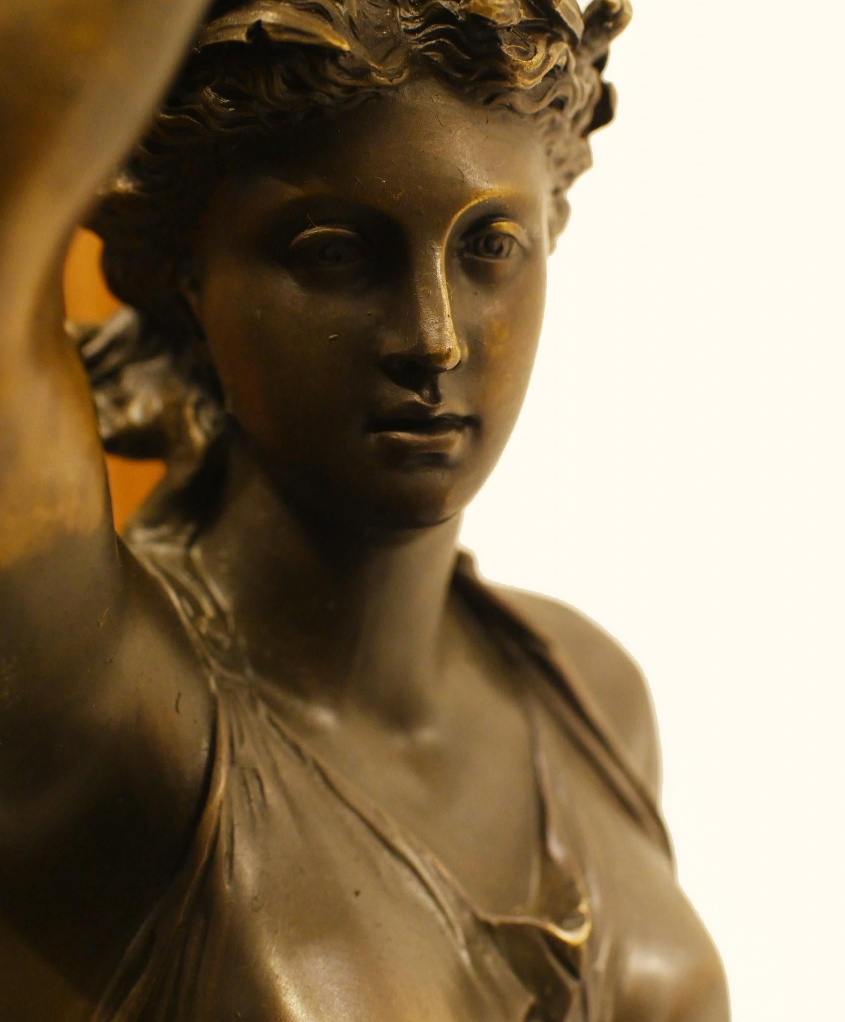 Paar Französisch Bronze Kandelaber - Signiert Gregoire Torcheres 3 ft (Französische Provence) im Angebot