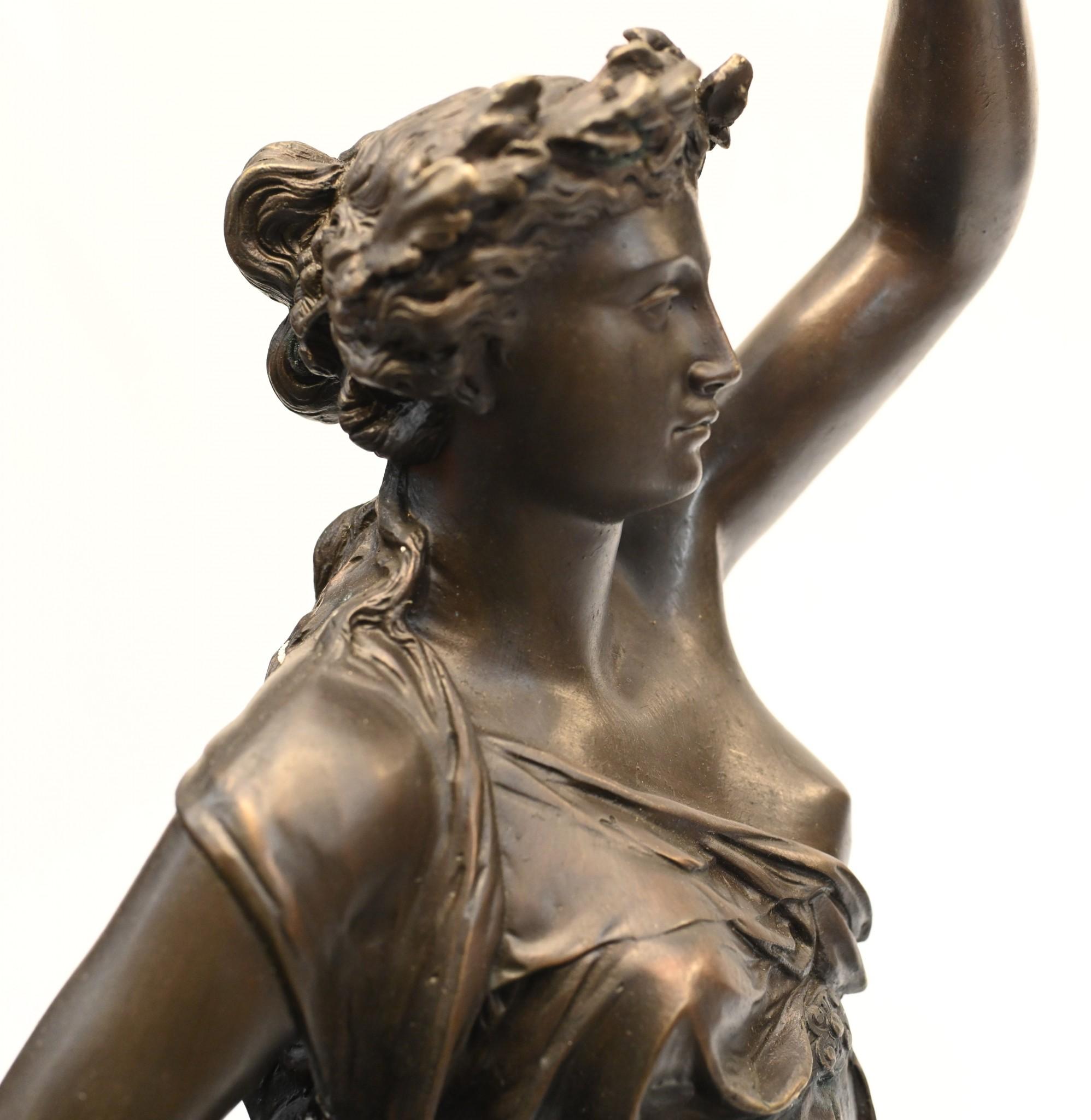 Paar Französisch Bronze Kandelaber - Signiert Gregoire Torcheres 3 ft im Zustand „Gut“ im Angebot in Potters Bar, GB