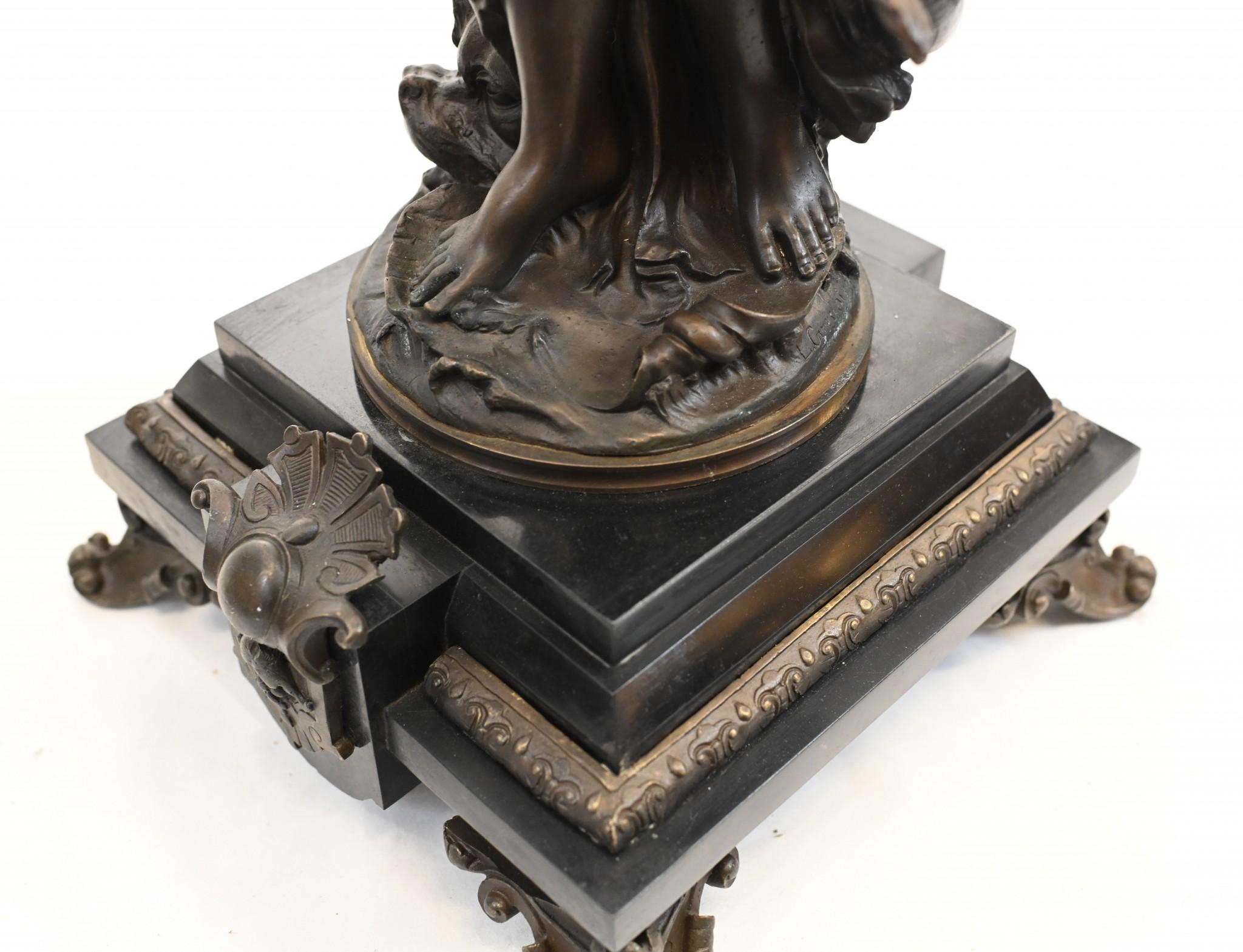 Paar Französisch Bronze Kandelaber - Signiert Gregoire Torcheres 3 ft im Angebot 4