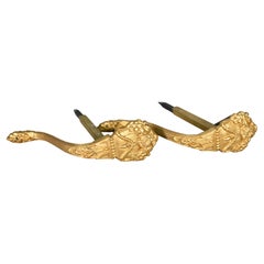 Antique Pair French Bronze Curtain Tie-Backs Louis XVI Style