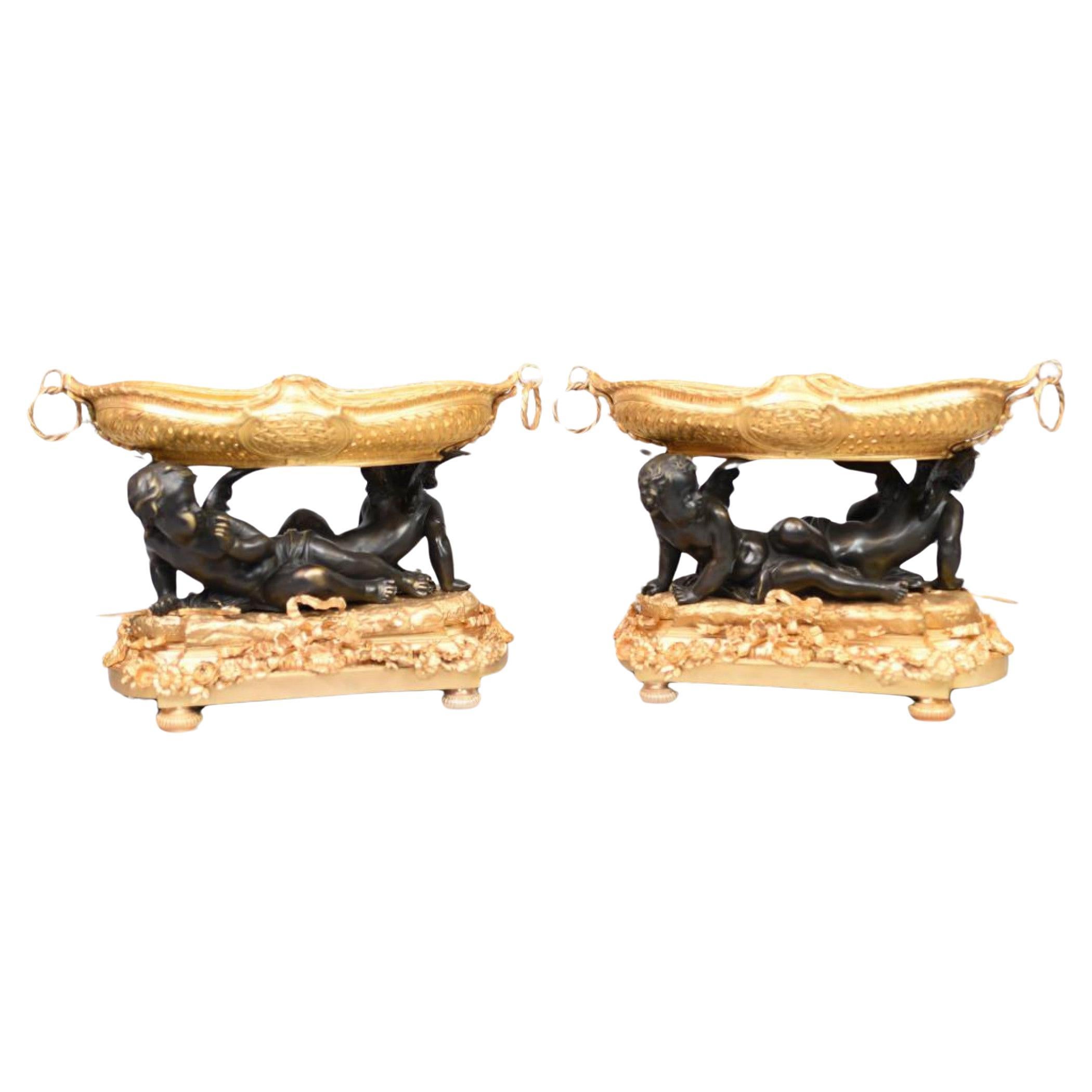 Pair French gilt rococo urns in the Louis XVI manner
Very opulent pair, just crying out to be the centrepiece to any interiors scheme
So intricately cast with the rocaille details
Very visceral piece with all the rococo swirls and curves
Bought from