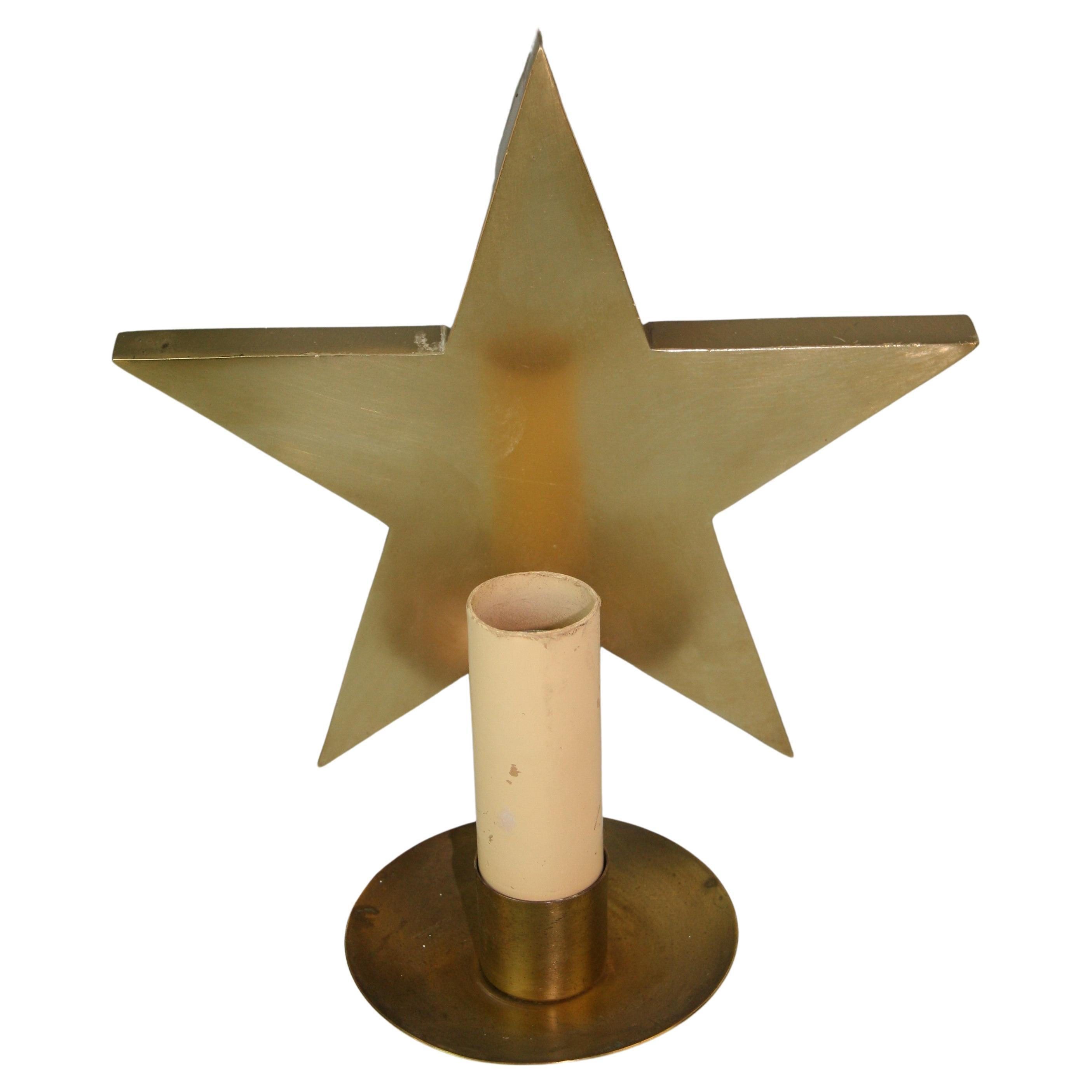 Pair French Bronze Star Sconces, 1920s