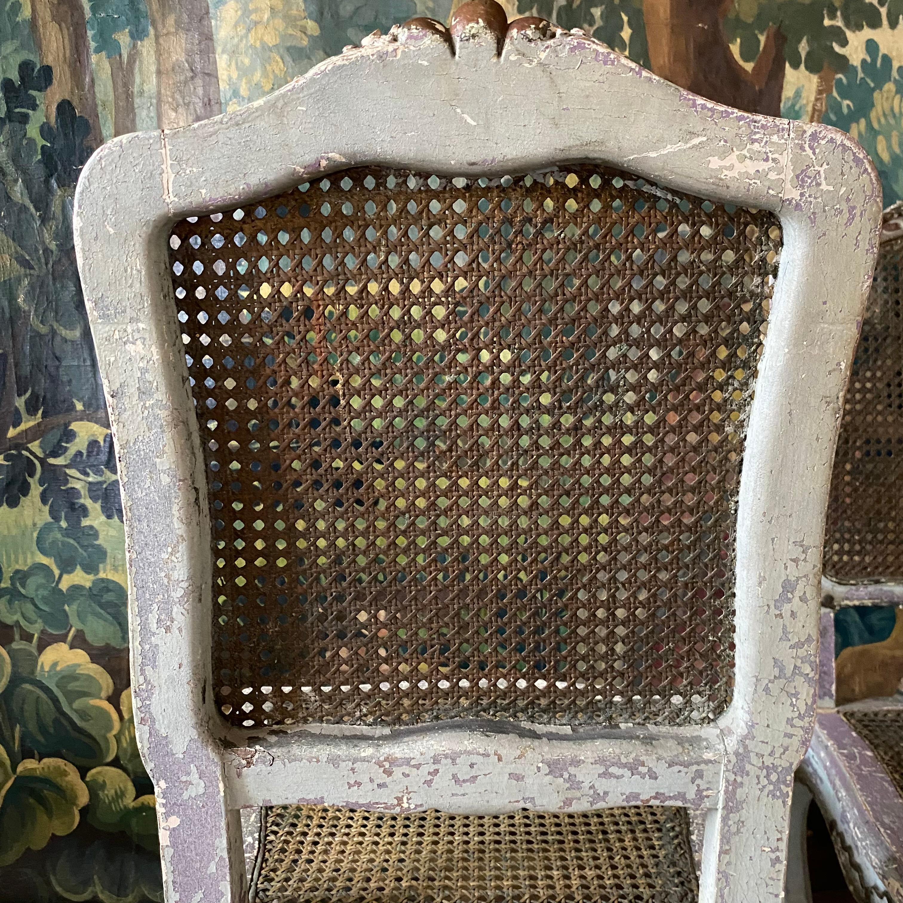 Pair French Caned Chairs For Sale 6