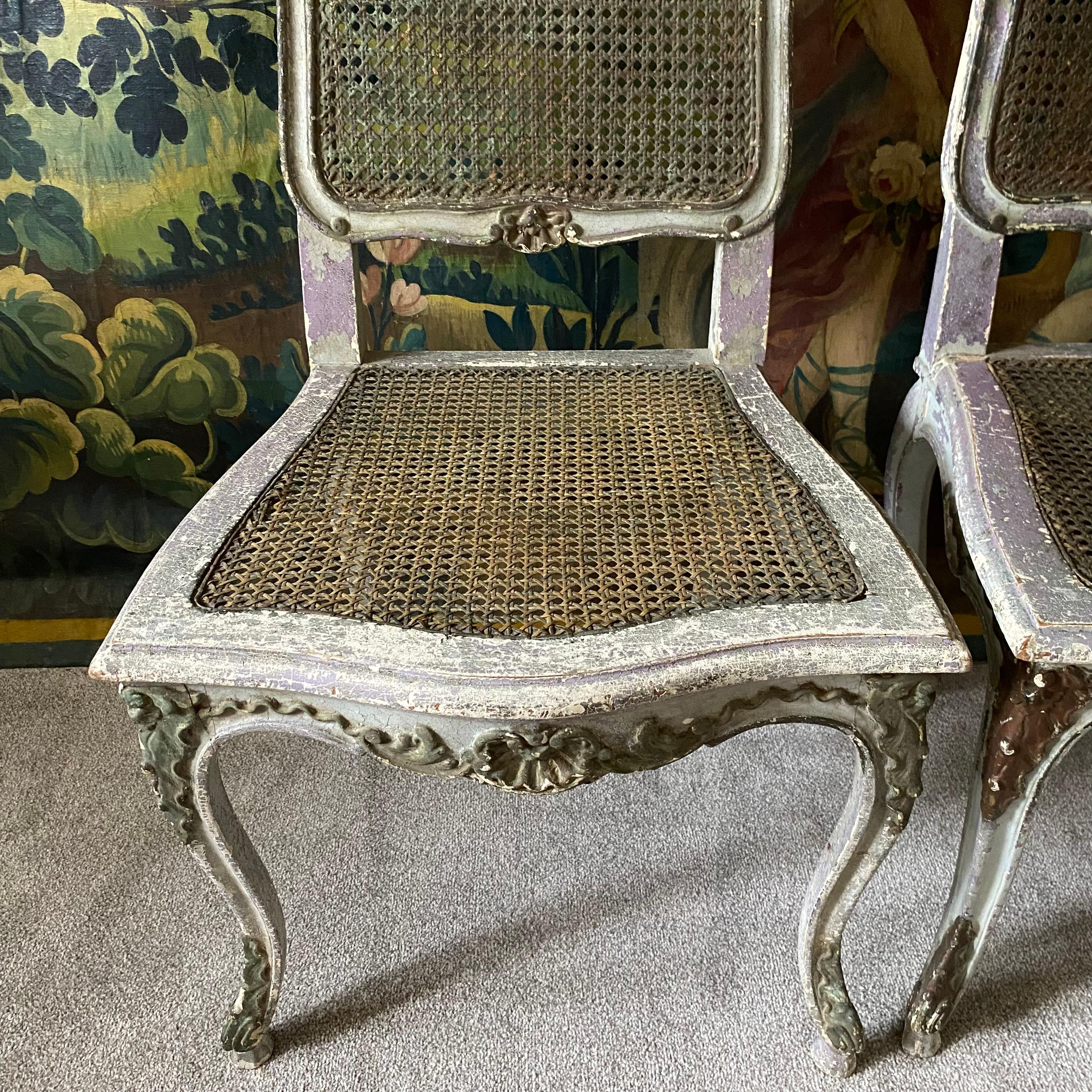 Pair French Caned Chairs For Sale 8