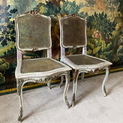 Pair French Caned Chairs
